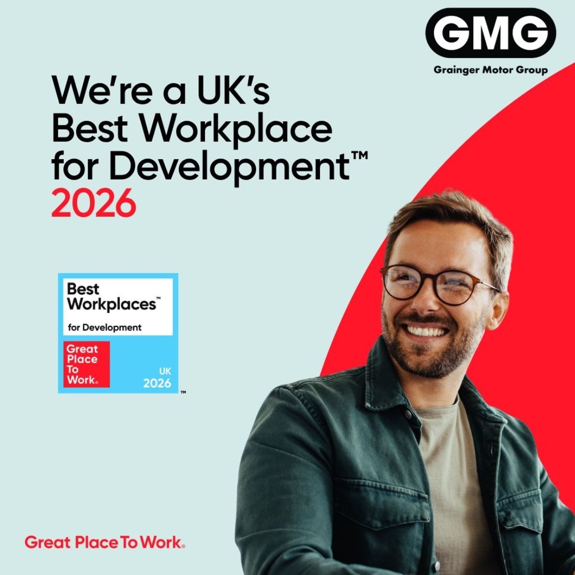 Great Place to Work - Grainger Motor Group voted one of the UK's Best Workplace for Development