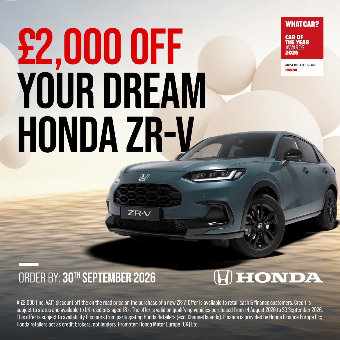 Honda ZR-V Sale Event